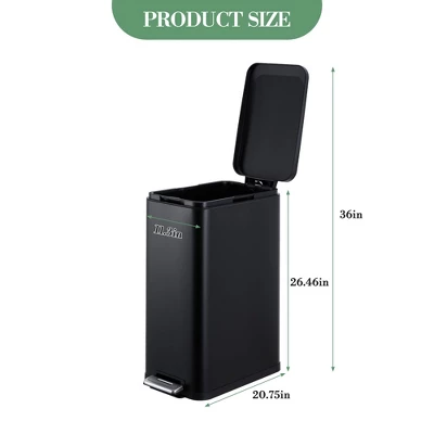 13 Gallon/50 L Kitchen Trash Can, Fingerprint-Proof Stainless Steel Garbage Bin 4 13 Gallon/50 L Kitchen Trash Can, Fingerprint-Proof Stainless Steel Garbage Bin - Image 2