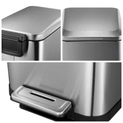 13 Gallon / 50L Kitchen Trash Can, Stainless Steel Rectangular Pedal Recycle Bin -House Beautiful GUEST 8ad69f6a 9c4c 47f6 b769 6ccb8ec2c50b