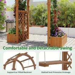 Garden Arbor With Planter Boxes And Swing Outdoor Arch Trellis With Pergola For Climbing Plants -House Beautiful GUEST 8ae421d0 41c9 4b7d 844f 2a3ce188f1a7