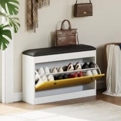 Shoe Storage Bench With Padded Seat Cushion, Shoe Cabinet For Entryway With 2 Tiers Flip Drawer, Shoe Organizer And Rack, For Hallway, Bedroom 12 Shoe Storage Bench With Padded Seat Cushion, Shoe Cabinet For Entryway With 2 Tiers Flip Drawer, Shoe Organizer And Rack, For Hallway, Bedroom -House Beautiful GUEST 8b66822b 16fc 4f85 86cf f90847a8a7cd