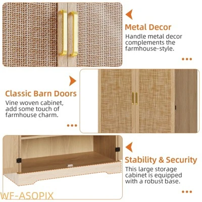 72" Tall Modern Pantry Cabinet With 4 Doors, Drawer & Adjustable Shelves 6 72" Tall Modern Pantry Cabinet With 4 Doors, Drawer & Adjustable Shelves - Image 4