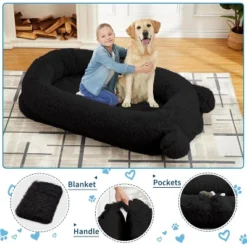 Human Size Dog Bed With Blanket, 2 Side Storage Pockets And Portable Handle, Removable Cover 15 Human Size Dog Bed With Blanket, 2 Side Storage Pockets And Portable Handle, Removable Cover -House Beautiful GUEST 8c9886b6 3585 4930 8f14 7bf65188ea6f