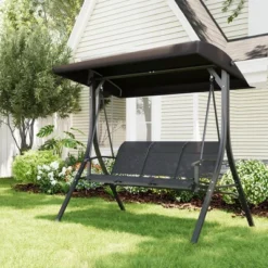 Outdoor Porch Swing Chair With Adjustable Canopy For Adults 3 Seat Glider Bench With Thickened Cushions, Durable Frame, Weather-Resistant Fabric -House Beautiful GUEST 8cf88731 aa74 413a a204 a39c5c6412c8