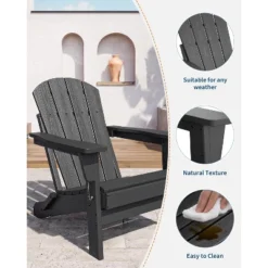 35' Adirondack Chair, Wooden Textured With Cup Holder, Heavy All-Weather HDPE 19 35' Adirondack Chair, Wooden Textured With Cup Holder, Heavy All-Weather HDPE -House Beautiful GUEST 8d6b524f da45 4917 9b2c 8649302f2409