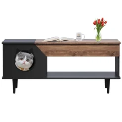 45'' Black Coffee Table Cat Tables Living Room With Storage Drawer, Wooden Rustic Coffee Tables With Cat House 15 45'' Black Coffee Table Cat Tables Living Room With Storage Drawer, Wooden Rustic Coffee Tables With Cat House -House Beautiful GUEST 8db6b325 709d 4559 a596 36db6b0bf1c8