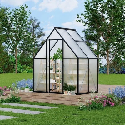 Aluminum-Framed Polycarbonate Greenhouse With Roof Vent 12 Aluminum-Framed Polycarbonate Greenhouse With Roof Vent - Image 10