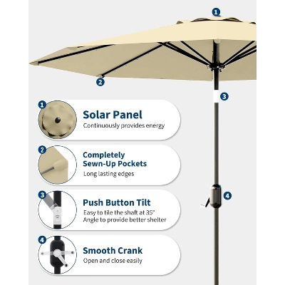 9FT Patio Umbrella Outdoor Market Table Umbrella With Tilt Crank 7 9FT Patio Umbrella Outdoor Market Table Umbrella With Tilt Crank - Image 5