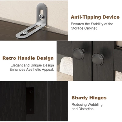 Storage Cabinet, Kitchen Pantry Cabinet 5 Tier Bathroom Cabinet With 4 Doors Adjustable Shelves For Kitchen 10 Storage Cabinet, Kitchen Pantry Cabinet 5 Tier Bathroom Cabinet With 4 Doors Adjustable Shelves For Kitchen - Image 8