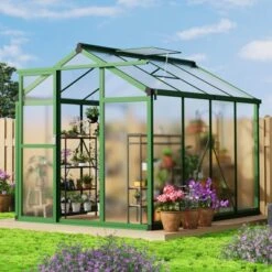 6x8 FT Large Aluminum Greenhouses Heavy Duty Polycarbonate Walk-in Green Houses With Roof Vent For Winter Garden 16 6x8 FT Large Aluminum Greenhouses Heavy Duty Polycarbonate Walk-in Green Houses With Roof Vent For Winter Garden -House Beautiful GUEST 8e911298 ae74 407f ae02 cceeb2ade1dc