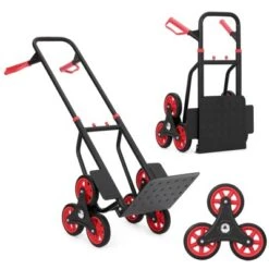 Stair Climbing Cart Heavy Duty Hand Truck With 6 Wheels Telescoping Handle And Elastic Ropes 330 Lbs Capacity Foldable Dolly, Red -House Beautiful GUEST 8eef174e d69b 48f5 9b6d db95c4aa0935