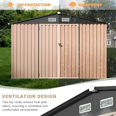 8x10 FT Metal Storage Sheds Outdoor, Metal ToolShed With Lockable Door 7 8x10 FT Metal Storage Sheds Outdoor, Metal ToolShed With Lockable Door - Image 5