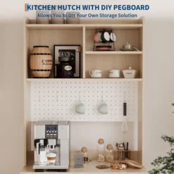 71" Kitchen Pantry Cabinet, Tall Sideboard Buffet Cabinet With Microwave Stand, Pegboard And Hutch, Pantry Storage Organizers Coffee Bar 14 71" Kitchen Pantry Cabinet, Tall Sideboard Buffet Cabinet With Microwave Stand, Pegboard And Hutch, Pantry Storage Organizers Coffee Bar -House Beautiful GUEST 8fcf7d62 0cca 4de5 a80f ff4030f37d2e 3