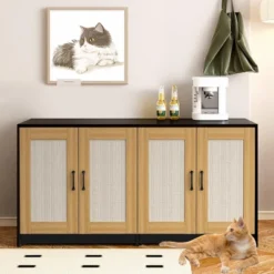 Double Room Litter Box Enclosure For 2 Cats, 47.2" Large Wood Hidden Litter Box Furniture For 2 Boxes With Sisal Doors And Sliding Drawers 13 Double Room Litter Box Enclosure For 2 Cats, 47.2" Large Wood Hidden Litter Box Furniture For 2 Boxes With Sisal Doors And Sliding Drawers -House Beautiful GUEST 902f3008 35d8 4255 970f eaef0893c5c1