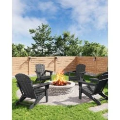 35' Adirondack Chair, Wooden Textured With Cup Holder, Heavy All-Weather HDPE 22 35' Adirondack Chair, Wooden Textured With Cup Holder, Heavy All-Weather HDPE -House Beautiful GUEST 90ea839c cdb7 401d a311 83f02c154572