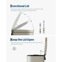 Metal Step Trash Can, Slim Bathroom Garbage Bin With Soft Close Lid & Inner Bucket, Leak-Proof Small Trash Can For Bathroom, Bedroom, Office 17 Metal Step Trash Can, Slim Bathroom Garbage Bin With Soft Close Lid & Inner Bucket, Leak-Proof Small Trash Can For Bathroom, Bedroom, Office -House Beautiful GUEST 913b676e c5eb 4070 bafb 18f786915e35