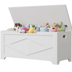 Jojoka 39.4" Storage Chest, Wooden Storage Bench With Safety Hinges, Easy Assembly, Large Toy Chest For Entryway 19 Jojoka 39.4" Storage Chest, Wooden Storage Bench With Safety Hinges, Easy Assembly, Large Toy Chest For Entryway -House Beautiful GUEST 91a5c1e7 e113 48d7 8d0f 825c237d928d