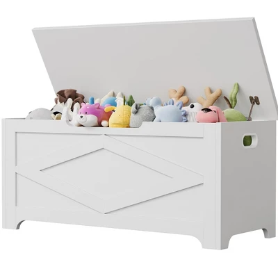 Jojoka 39.4" Storage Chest, Wooden Storage Bench With Safety Hinges, Easy Assembly, Large Toy Chest For Entryway 11 Jojoka 39.4" Storage Chest, Wooden Storage Bench With Safety Hinges, Easy Assembly, Large Toy Chest For Entryway - Image 9