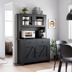Kitchen Pantry Storage Cabinet With Microwave Stand & Coffee Bar Cabinet,Freestanding Hutch Cabinet With 4Doors 13 Kitchen Pantry Storage Cabinet With Microwave Stand & Coffee Bar Cabinet,Freestanding Hutch Cabinet With 4Doors -House Beautiful GUEST 91ad8e66 799f 4801 a704 d3f10fe87c64 1