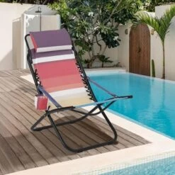 Folding Beach Chair With Headrest - Lightweight Portable Foldable Recliner For Outdoor -House Beautiful GUEST 92b1d0fe 34a9 473a be75 4a928133f58c