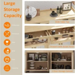 Jojoka 47inch Rustic Sideboard Buffet With Drawers & Doors, Media Console Table With Charging Station And LED Light 14 Jojoka 47inch Rustic Sideboard Buffet With Drawers & Doors, Media Console Table With Charging Station And LED Light -House Beautiful GUEST 931d3418 ba2f 4605 84a8 72d3dfe4e119