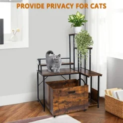 Large Hidden Litter Box Furniture With Storage Shelves, Enclosure Cabinet For Self-Cleaning & Traditional Litter Boxes, Grey 15 Large Hidden Litter Box Furniture With Storage Shelves, Enclosure Cabinet For Self-Cleaning & Traditional Litter Boxes, Grey -House Beautiful GUEST 932f2e2b dbe8 419d af97 89a697e2123b 1