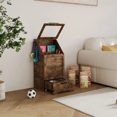 Dog Feeding Station With Storage, Pet Feeding Station With 2 Removable Dog Bowl, Pet Food Storage Organizer 7 Dog Feeding Station With Storage, Pet Feeding Station With 2 Removable Dog Bowl, Pet Food Storage Organizer - Image 5