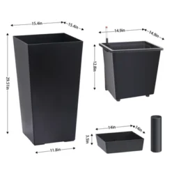 30" Tall Rectangular Planters Set Of 2 – Large Modern Plant Pots With Drainage Holes, Water Level Monitor & Wheels, Black 14 30" Tall Rectangular Planters Set Of 2 – Large Modern Plant Pots With Drainage Holes, Water Level Monitor & Wheels, Black -House Beautiful GUEST 9339a307 f066 40e0 a957 10cb1c52fa17
