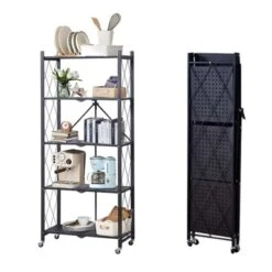 Foldable Storage Shelves With Wheels, 5 Tier Large Capacity Shelving Unit, Freestanding Metal Wire Shelf Rack 17 Foldable Storage Shelves With Wheels, 5 Tier Large Capacity Shelving Unit, Freestanding Metal Wire Shelf Rack -House Beautiful GUEST 935b2e9a 4989 4d6b 961c 744c77832d8b