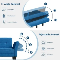 89" Futon Sofa Bed, Convertible Sleeper Sofa With Adjustable Backrest & Armrest, Modern Futon Couch Bed, Loveseat 18 89" Futon Sofa Bed, Convertible Sleeper Sofa With Adjustable Backrest & Armrest, Modern Futon Couch Bed, Loveseat -House Beautiful GUEST 937b2453 0257 4a94 84a9 3f005fc7bc66