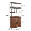 Bar Cabinet Tall Wine Cabinet 70.8" Freestanding Wine Rack Industrial Liquor Cabinet With Glass Holder