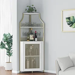 Corner Wine Bar Rack Cabinet With Detachable Wine Rack, Bar Cabinet With Glass Holder 22 Corner Wine Bar Rack Cabinet With Detachable Wine Rack, Bar Cabinet With Glass Holder -House Beautiful GUEST 93ce8049 9b77 4e93 8e47 e5a9520ad7c5