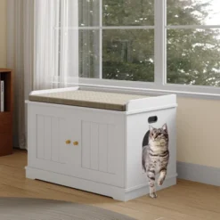 Cat Litter Box Enclosure, Wooden Cat Washroom Furniture With Barn Door, Hidden Litter Box Cover -House Beautiful GUEST 93e50608 d948 4482 b072 9304c48adbdc