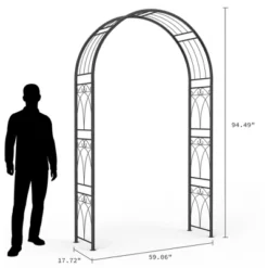 8FT Garden Arch Arbors, Reinforced Wedding Arbor With Ground Anchors, Rustproof Outdoor Trellis For Climbing Roses -House Beautiful GUEST 943b5e00 38d7 4176 a92d 7cdef51c4613