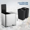 Dual Trash Can, 2x4 Gallon (2x15L) Stainless Steel Step Trash Can -House Beautiful GUEST 943ec331 fac3 4bad 99b7 8b41c122e77a