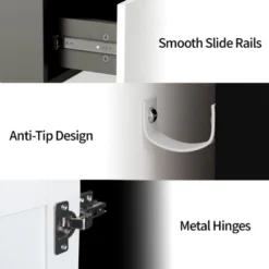 42.5" Sideboard Buffet Cabinet With Storage, Wooden Kitchen Storage Cabinet With Adjustable Shelf, Modern Coffee Bar Buffet Table -House Beautiful GUEST 94c5b899 140e 4b4a 9165 39f29b404f03