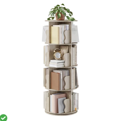 4 Tier Spinning Bookshelf Tower 50in Tall Bookcase For Kids Room 360¡ã Swivel Wood Bookshelf Rotating 3 4 Tier Spinning Bookshelf Tower 50in Tall Bookcase For Kids Room 360¡ã Swivel Wood Bookshelf Rotating