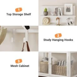 72.8" White Hall Tree With Doors, Narrow Coat Rack And Shoe Storage Organizer With 7 Hooks For Entryway, Bedroom And Mudroom -House Beautiful GUEST 955e017b 97a2 4ffe 8b73 3e73e3586db6