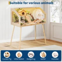 Hamster Cage With Legs,Large Hamster Habitats Chew Proof,Guinea Pig Cages With Acrylic Window & Openable Top -House Beautiful GUEST 95c93654 c505 4179 b1a8 c84776287dbb