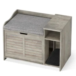 2-in-1 Hidden Litter Box Enclosure Furniture Cabinet, Wooden Pet House Side End Table With Storage&Cushion 20 2-in-1 Hidden Litter Box Enclosure Furniture Cabinet, Wooden Pet House Side End Table With Storage&Cushion -House Beautiful GUEST 95db3cde 7d55 4814 9093 0561f790d5e5