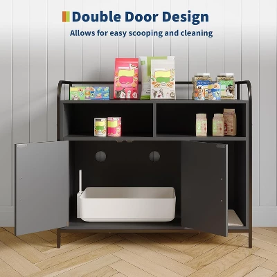 Cat Litter Box Enclosure, Wooden Cat Washroom Furniture With Barn Door, Hidden Litter Box Cover, Dog Proof Feline Litter Boxes, Kitty House 3 Cat Litter Box Enclosure, Wooden Cat Washroom Furniture With Barn Door, Hidden Litter Box Cover, Dog Proof Feline Litter Boxes, Kitty House