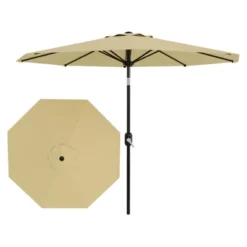 9Ft UV Resistant Patio Umbrella, 8 Sturdy Ribs Outdoor Table Umbrella With Easy Push Button Tilt, Market Umbrella For Pool, Yard & Garden 21 9Ft UV Resistant Patio Umbrella, 8 Sturdy Ribs Outdoor Table Umbrella With Easy Push Button Tilt, Market Umbrella For Pool, Yard & Garden -House Beautiful GUEST 964440e5 c122 47c7 9c22 c04e5ec1f63b