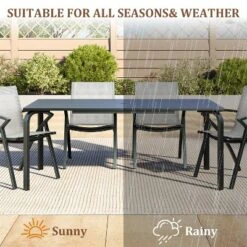 71" Outdoor Aluminum Patio Dining Table W/Umbrella Hole, Aluminum Patio Table 11 71" Outdoor Aluminum Patio Dining Table W/Umbrella Hole, Aluminum Patio Table -House Beautiful GUEST 9673f8c3 6c62 4abc b7fa 7c38f0adfeb0