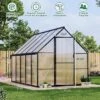 Greenhouse 8x10 FT Aluminum-Framed Heavy Duty Polycarbonate With Quick Setup Structure And Roof Vent