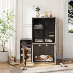 Cat Litter Box Enclosure For 2 Cats And Doors,Double Cat House With Storage Space -House Beautiful GUEST 9943da10 4671 4312 a46d b6aa5245bf3d 1