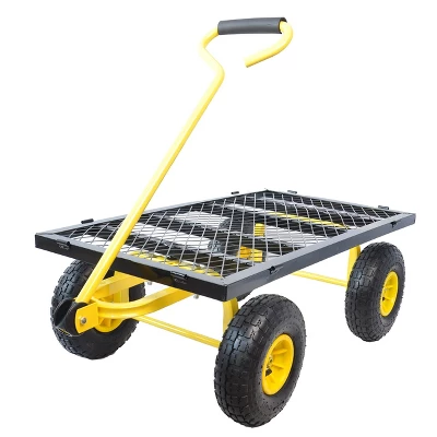 Heavy Duty Garden Cart, Utility Metal Wagon With Removable Mesh Sides And 180° Rotating Handle 6 Heavy Duty Garden Cart, Utility Metal Wagon With Removable Mesh Sides And 180° Rotating Handle - Image 4