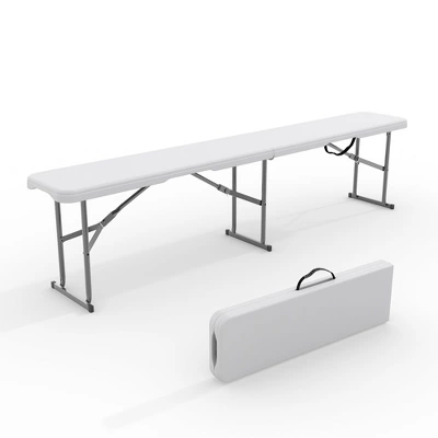 Portable Folding Bench 6 Foot, Plastic Foldable Bench HDPE BenchTop With Carrying Handle For Outdoor Picnic Camping Party Sports Activities 10 Portable Folding Bench 6 Foot, Plastic Foldable Bench HDPE BenchTop With Carrying Handle For Outdoor Picnic Camping Party Sports Activities - Image 8