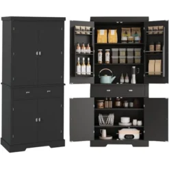 Jojoka 72''Kitchen Pantry Cabinet,Tall Storage Cabinet With 4 Doors And 1 Drawer,Cupboard With 6 Hanging Shelves -House Beautiful GUEST 9a69b44e 49a2 49f7 865e 64a4cba5936f