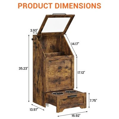 Dog Feeding Station With Storage, Pet Feeding Station With 2 Removable Dog Bowl, Pet Food Storage Organizer 9 Dog Feeding Station With Storage, Pet Feeding Station With 2 Removable Dog Bowl, Pet Food Storage Organizer - Image 7