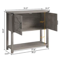 Farmhouse Entryway Table With 2-Door, Console Table With Storage Shelf, Sofa Tables Buffet Sideboard
