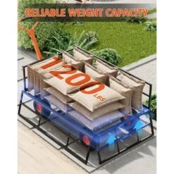 Heavy Duty Steel Garden Cart, 500 LBS Capacity 3 In 1 Pullable Garden Wagon With 10" Wheels, For Gardening Soil, Tools, And Plant Transport